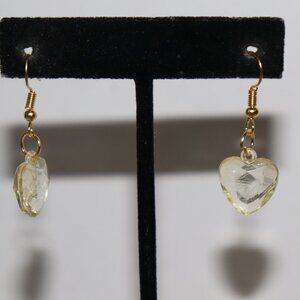 Yellow Heart Dangle Earrings | 1.5" Hook | NWOT | Lightweight & Fun
